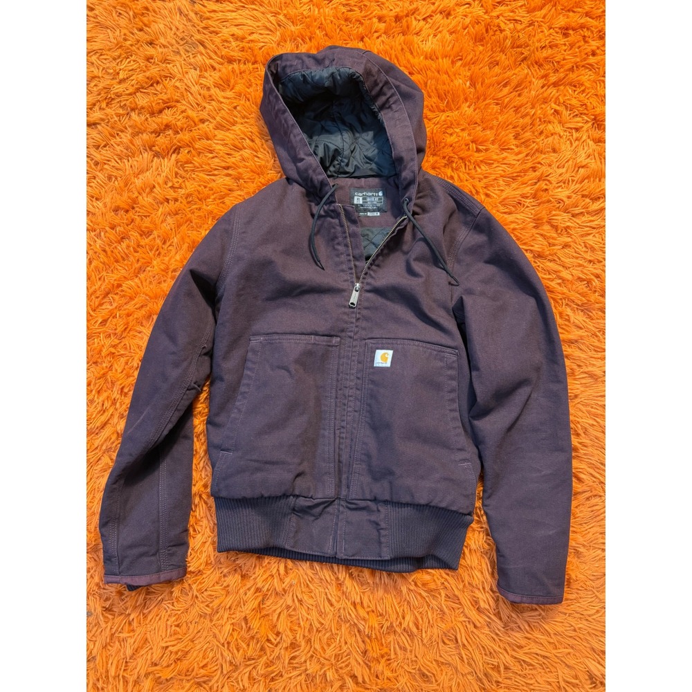 Carhartt J130-W Loose Fit Sandstone Active Jacket Plum Wine XS 0-2 Kids